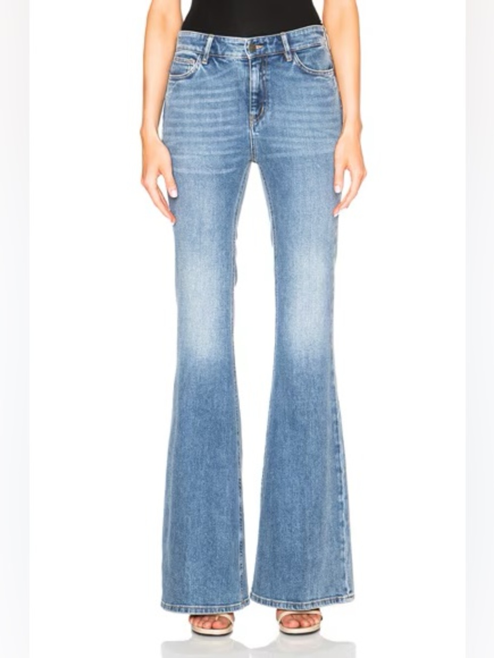 Anthropologie M.i.h Jeans Stevie Jean High Rise Kick Flare Berg Wash size 28